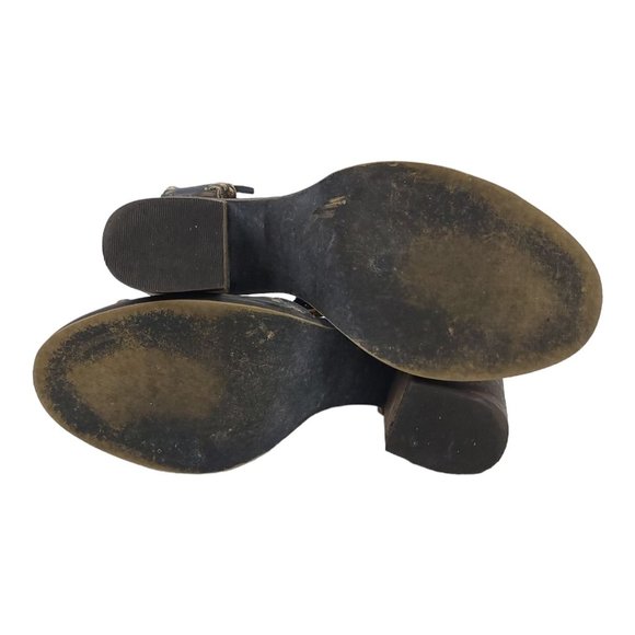 Farylrobin Loki Full Leather Chunky Heel Sandal Womens Size 8.5 Gray Black - Picture 5 of 12